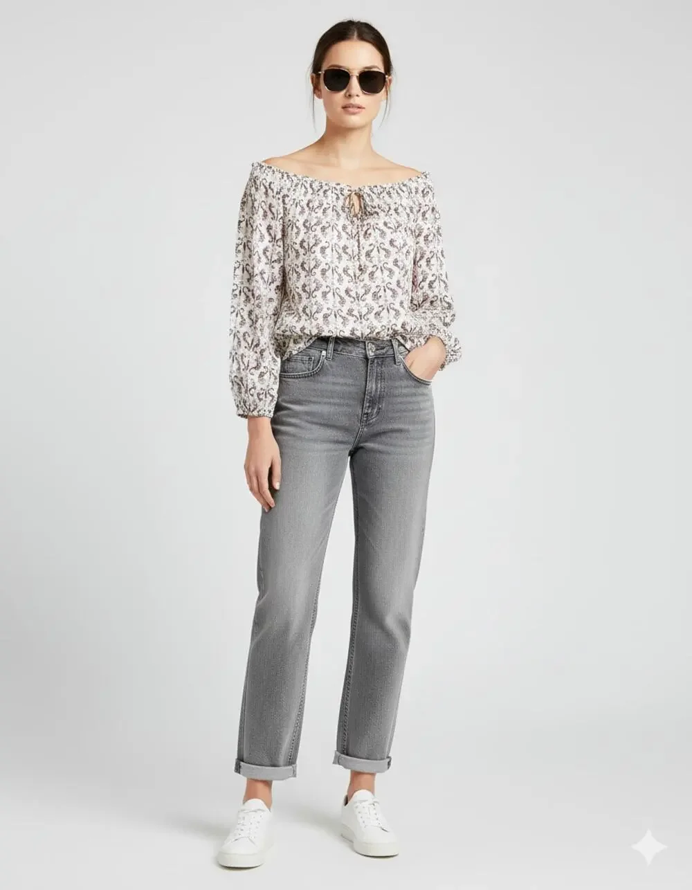 Tory Burch Sophie Coquette Off-the-Shoulder Peasant Blouse Silk boho top Sz-0
